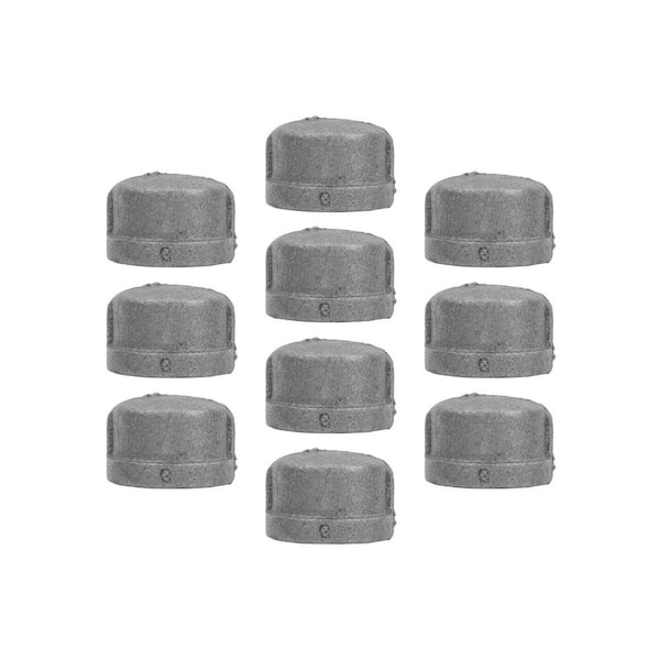 1/2 in. Black Iron Cap (10-Pack)