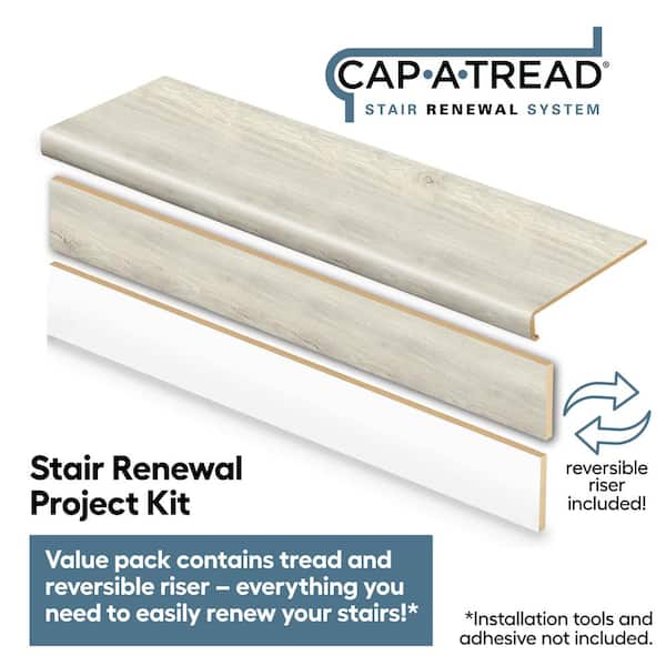 Cap A Tread Chiffon Lace Oak/Vale View Oak 47 in. L x 12.15 in. W