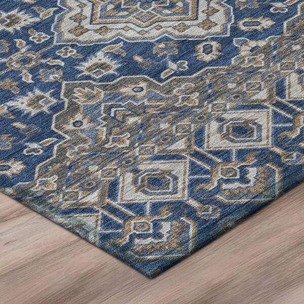 Chantille Machine Washable Indoor/Outdoor Abstract ACN3104 Navy 3 ft. x 4 ft. Area Rug