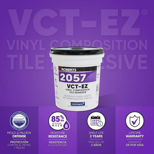 2057 1 Gal. 24 Hour Dry Time Vinyl Composition Tile Floor Adhesive in Creamy Tan