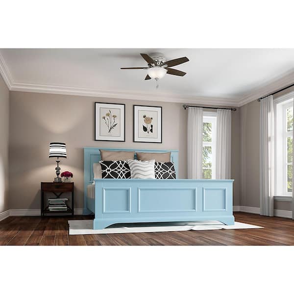 Hunter Newsome 42 in. Indoor Low Profile Brushed Nickel Ceiling Fan with Light Kit