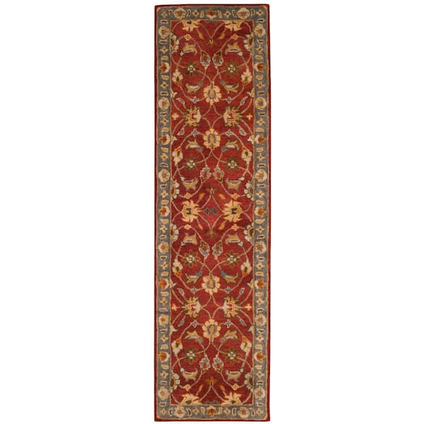 SAFAVIEH Heritage Red/Blue 2 ft. x 10 ft. Border Runner Rug