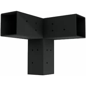 LINX 6 in. TriFit Pergola Black Steel Corner Bracket for 6x6 Wood Posts (1-Pack)