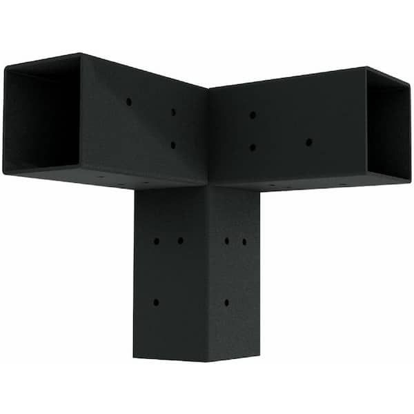 Photo 1 of ***HEAVILY USED AND DIRTY - DENTED AND SCRATCHED - NO PACKAGING***
LINX 4 in. TriFit Black Steel Corner Bracket Pergola for 4x4 Wood Posts (1-Pack)