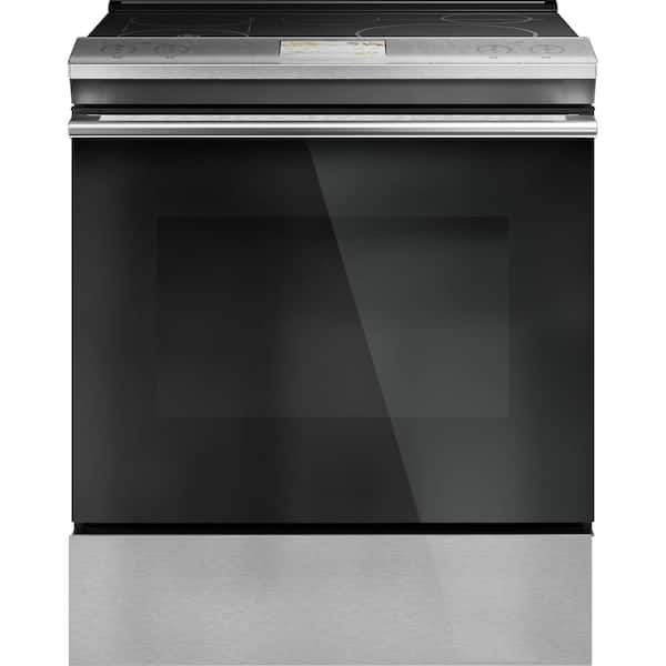Cafe 30 in. 5.3 cu. ft. Slide-In Smart Induction Electric Range with Self-Cleaning Convection Oven in Platinum Glass