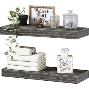 15.7 in. W x 6.7 in. D Grey Floating Decorative Wall Shelf (set of 2)