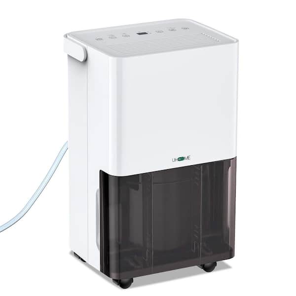 30 pt. 1,500 sq. ft. Dehumidifier with Bucket in Whites with Drainage Hose, Auto Defrost, Dehumidifier for Bathroom