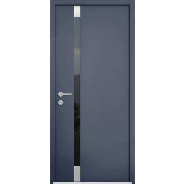 VDOMDOORS 36 in. x 80 in. Right-Hand/Inswing Tinted Glass Gray Graphite ...