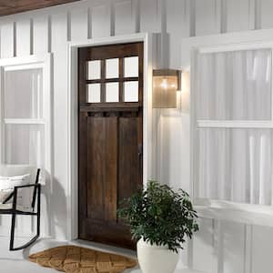 Dixsie1-Light Brushed Brown Outdoor Wall Lantern Sconce Exterior Lighting with Farmhouse