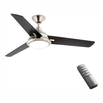 Gardinier 52 in. LED Indoor Brushed Nickel WINK Enabled Smart Ceiling Fan with Integrated Light Kit with Remote Control