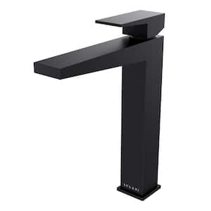 Boracay Single Handle Vessel Sink Faucet with Drain Assembly in Matte Black