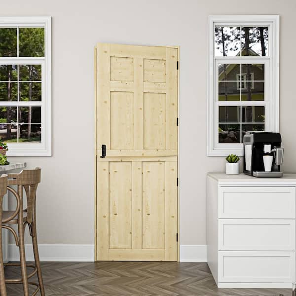 EH PUERTA 32 in. x 80 in. Solid Pine Universal 6 Panel Unfinished