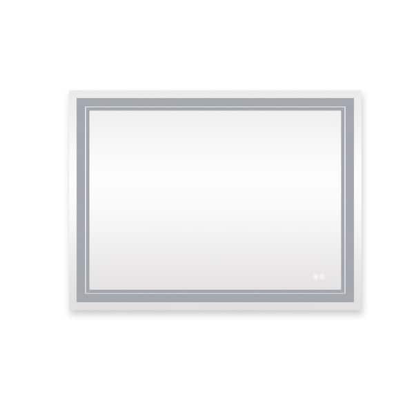 Miscool Anky 48 in. W x 36 in. H Rectangular Frameless Wall Mounted LED Bathroom Vanity Mirror