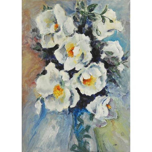 Renwil 40 in. H x 30 in. W "Forget Me Not" by Cris Unframed Canvas Wall Art