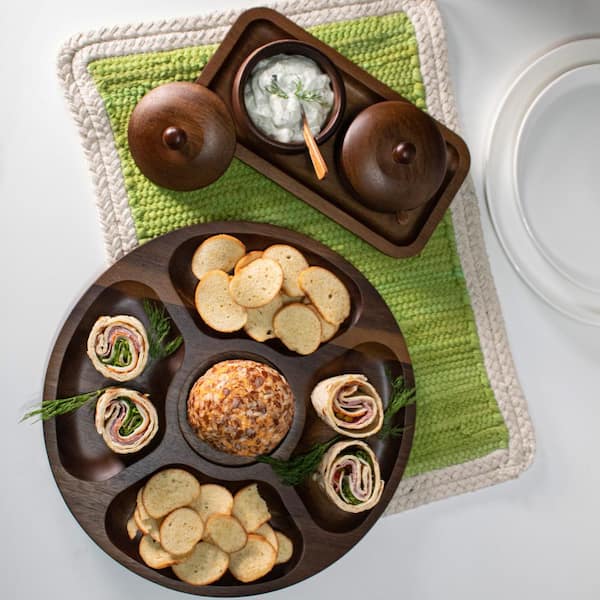 Acacia 13 in. x 13 in. Brown Wooden Tray