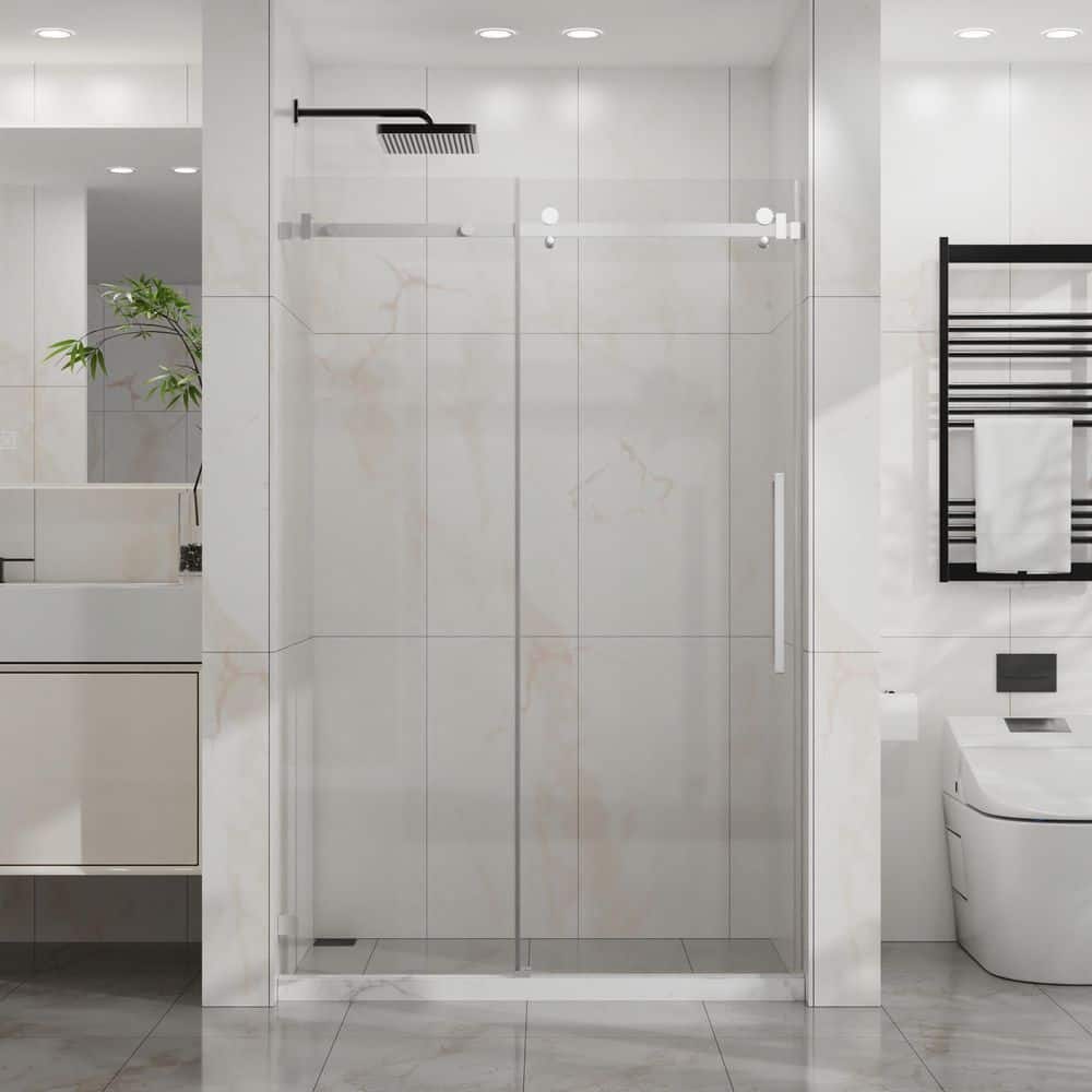 44 in. - 48 in. W x 72 in. H Frameless Sliding Tub Door with 1/4 in. SGCC Clear Tempered Glass in Chrome price history on PriceWatchPro