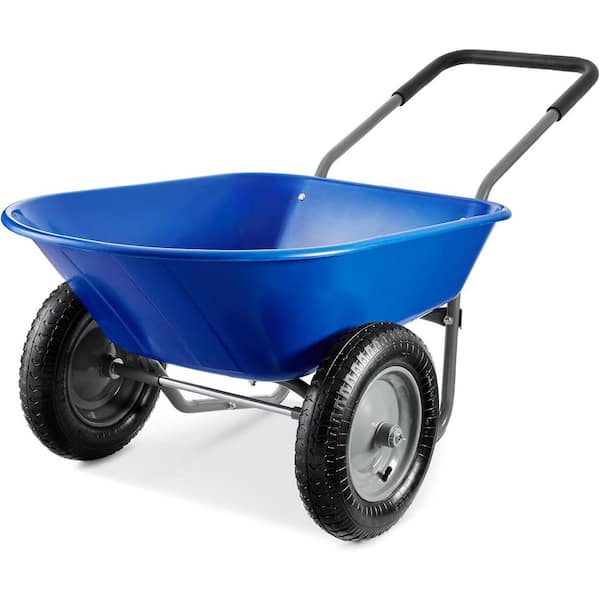 maocao hoom 5 cu. ft. Wheelbarrow 2-Wheeled Trolley for Green Garden 15 in. Pneumatic Wheel, Steel