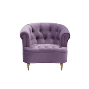 Ismail Purple Accent Chair Upholstered Button Tufted Velvet
