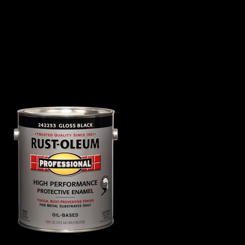 Rust-Oleum Professional 1 gal. High Performance Protective Enamel Gloss Black Oil-Based Interior/Exterior Metal Paint (2-Pack)