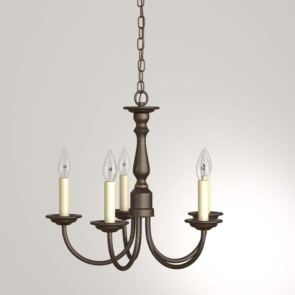 Antique Bronze Mini 5-Light Candle Chandelier