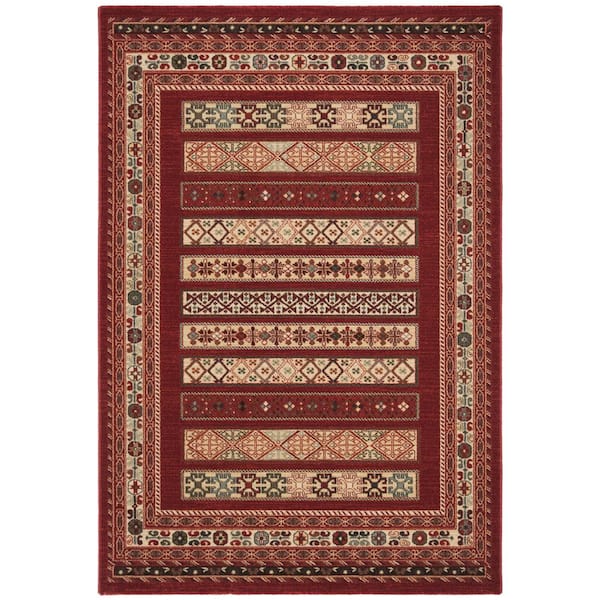 SAFAVIEH Mahal Red/Cream 9 ft. x 12 ft. Border Geometric Medallion Floral Area Rug