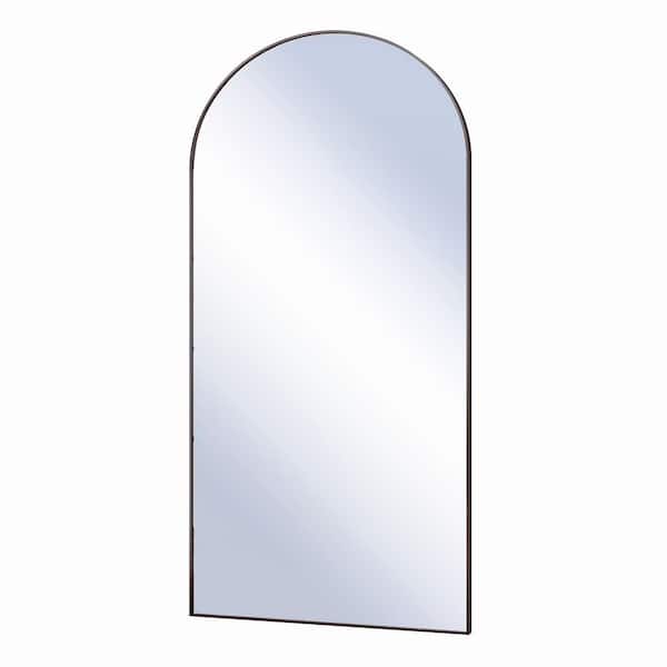 Black 34 in. W x 76 in. H Metal Frame Arched Dressing Mirror for Bedroom Living Room Floor Full Length Mirror