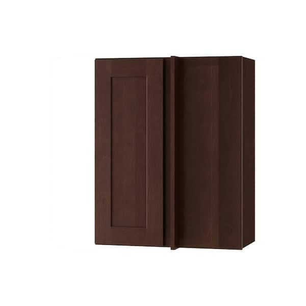 Home Decorators Collection Newport 24 in. W x 12 in. D x 30 in. H Assembled Plywood Blind Wall Kitchen Cabinet in Manganite with Soft Close RH