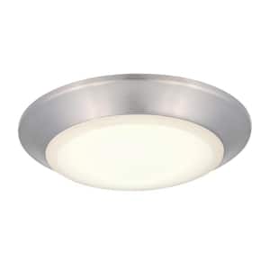 Makira 7.5 in. 16-Watt Brushed Nickel Selectable Dimmable LED Indoor/Outdoor Surface Flush Mount
