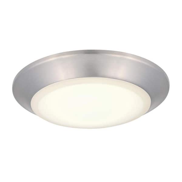 Westinghouse Makira 7.5 in. 16-Watt Brushed Nickel Selectable Dimmable LED Indoor/Outdoor Surface Flush Mount