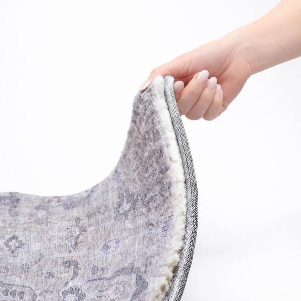 Dream Shag Premium Machine Washable Abstract ADS697 Lavender 8 ft. x 10 ft. Area Rug