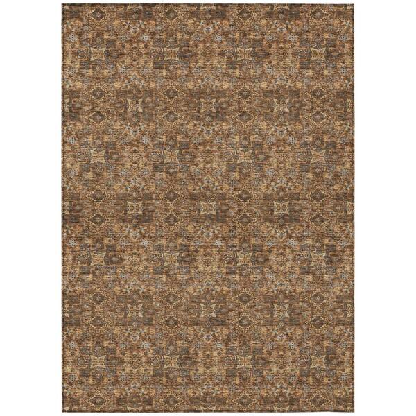 Chantille Machine Washable Indoor/Outdoor Abstract ACN2783 Paprika 5 ft. x 7 ft. 6 in. Area Rug