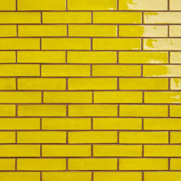 Ivy Hill Tile Orion Yellow 1.96 in. x 7.87 in. Glazed Terracotta Clay Subway Wall Tile (5.38 Sq. Ft./Case)