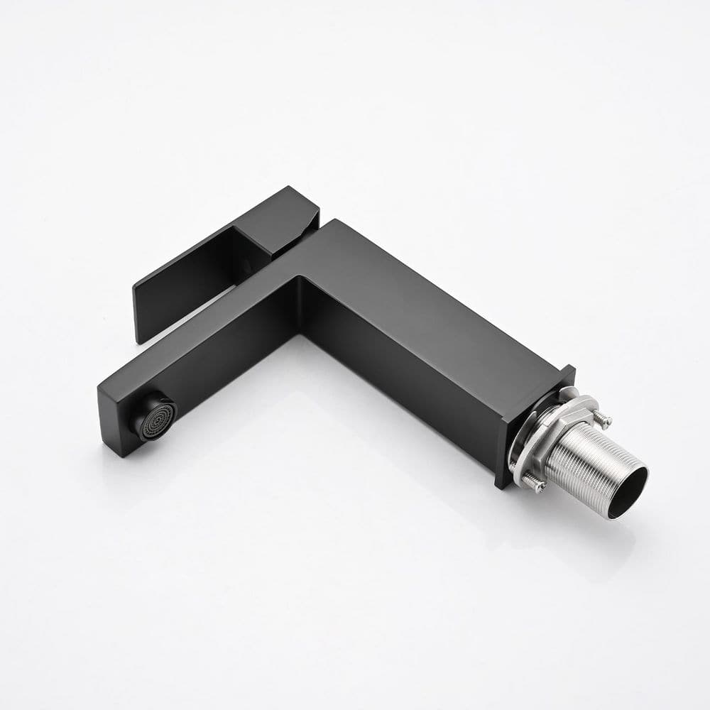 Single Handle Single Hole Bathroom Sink Faucet with Deckplate and Drain Assembly in Matte Black price history on PriceWatchPro