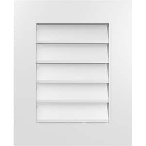 18 in. x 22 in. Vertical Surface Mount PVC Gable Vent: Decorative with Standard Frame