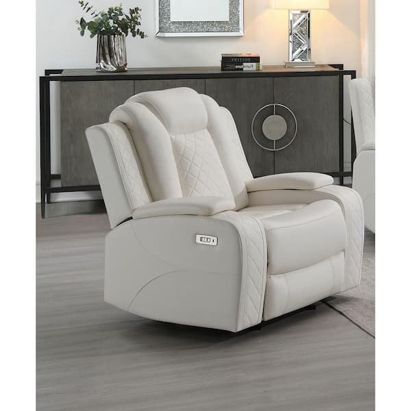 NEW CLASSIC HOME FURNISHINGS New Classic Furniture Orion White Fabric Glider Recliner