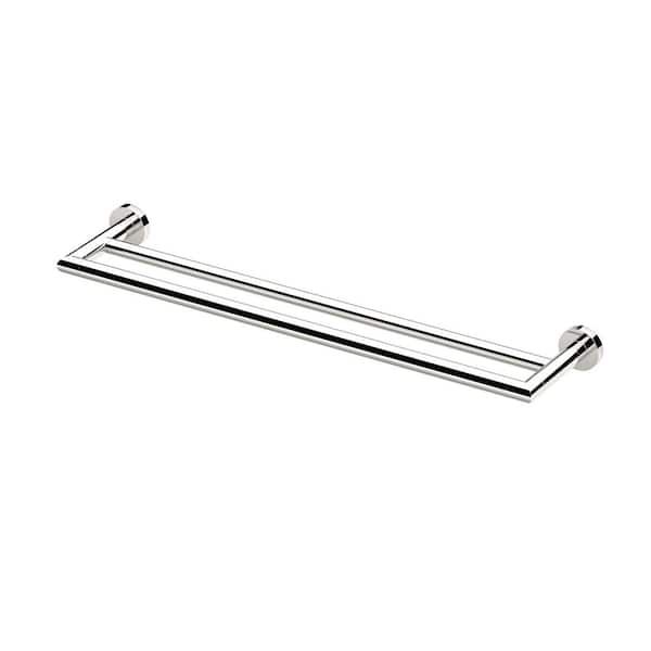 Gatco Glam 24 in. Double Towel Bar in Polished Nickel