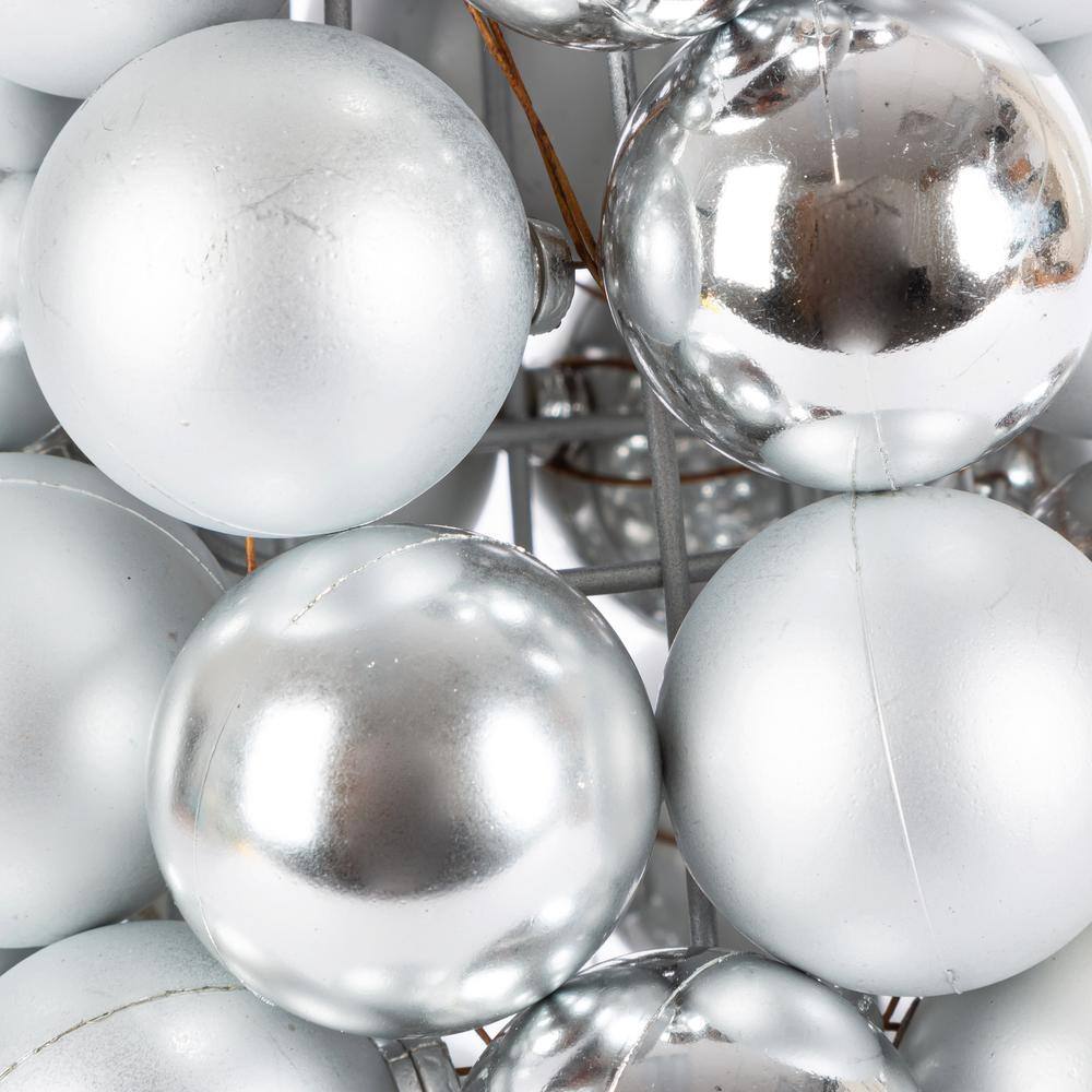 18-Inch Silver Shatterproof Plastic Ornament Cone Tree