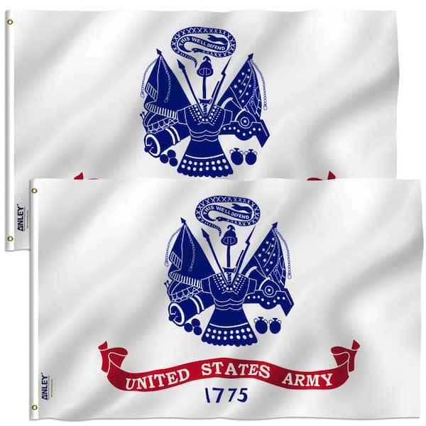ANLEY Fly Breeze 3 ft. x 5 ft. Polyester US Army Flag 2-Sided Flags Banner with Brass Grommets and Canvas Header (2-Pack)
