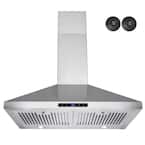 30 in. Convertible Wall Mount Kitchen Range Hood in Stainless Steel with LED Lights and Carbon Filters