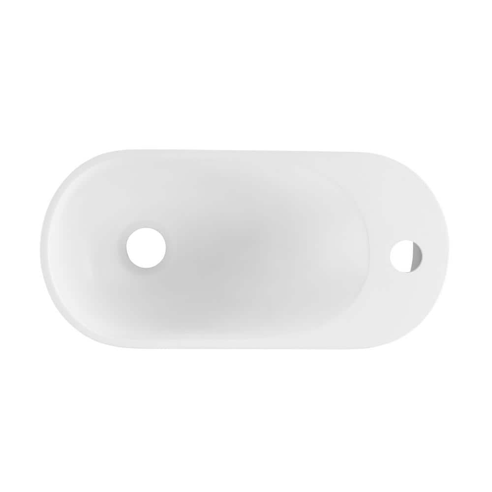 Terre Matte White Ceramic Wall-Mount Bathroom Sink