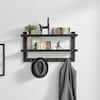 29 X 16 2-tier Ledge Wall Shelf Organizer With Five Hanging Hooks White -  Danya B. : Target