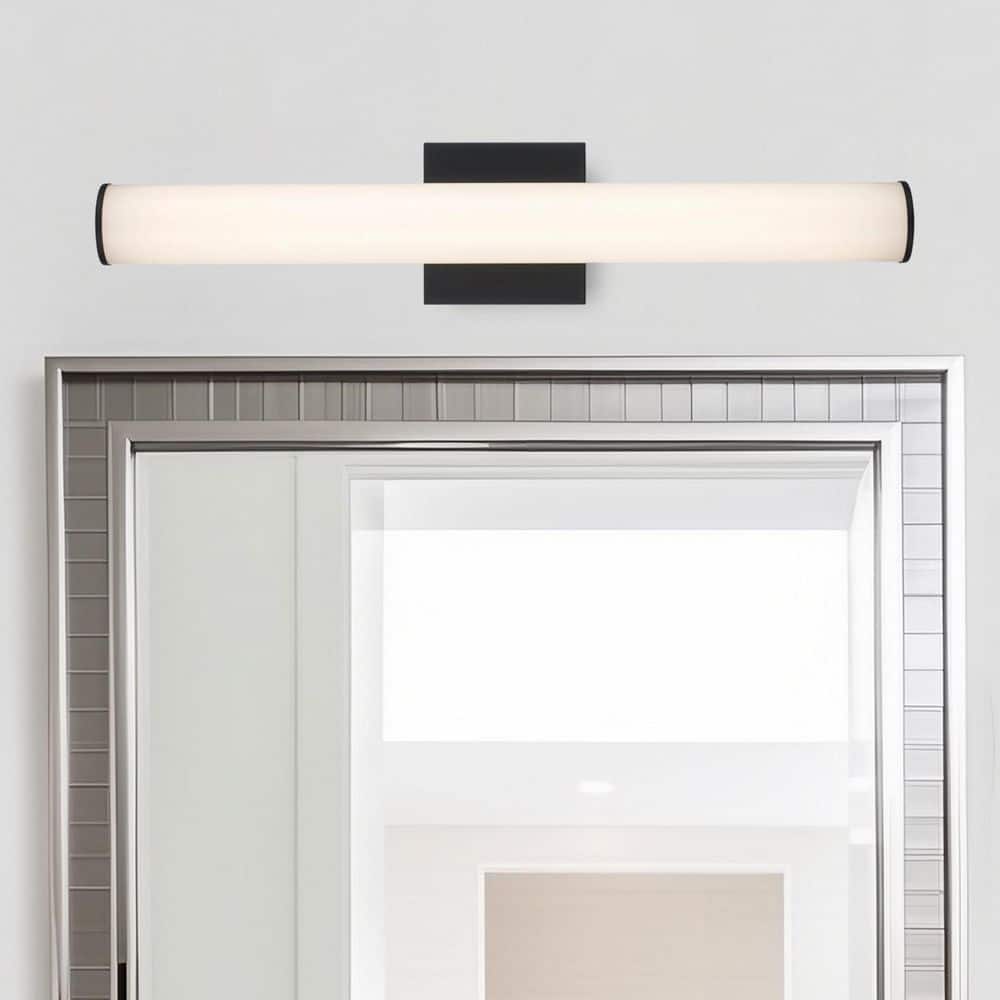 Whitley 24 in. 1-Light Black Integrated LED Bathroom Vanity Light with Rounded Linear Acrylic Shade price history on PriceWatchPro