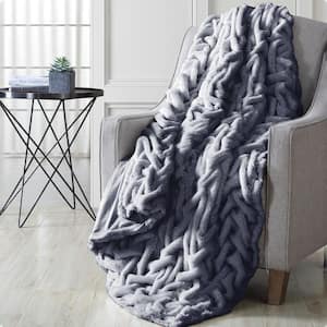 Watnature Chunky Knit Blanket Light Gray Merino Wool Yarn Luxury Throw  Knitted Blanket, Handmade Bed Sofa Chair Mat for Home Decor FYM_QH120x150 -  The Home Depot