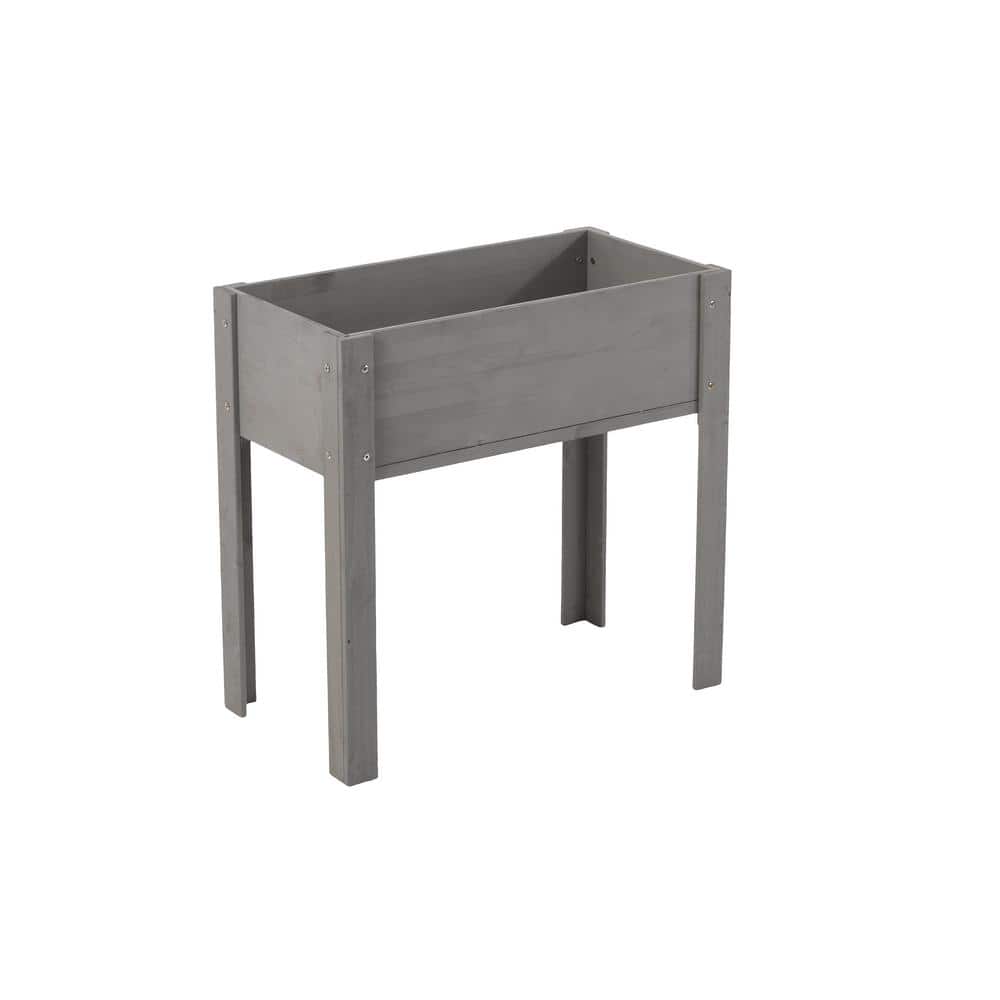 31 in. x 31 in. x 16 in. Grey Solid Wood Raised Garden Bed with Legs for Ou