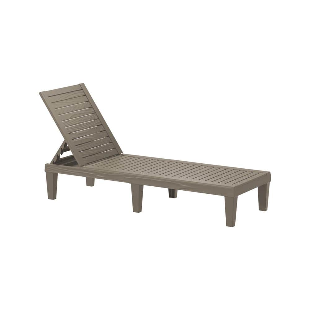 1-Piece Plastic Outdoor Brown Adjustable Chaise Lounge with 5-Position price history on PriceWatchPro