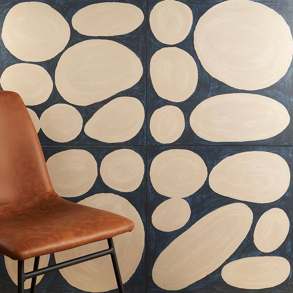 Kaa Large Format Blue and Beige Porcelain Floor Tile