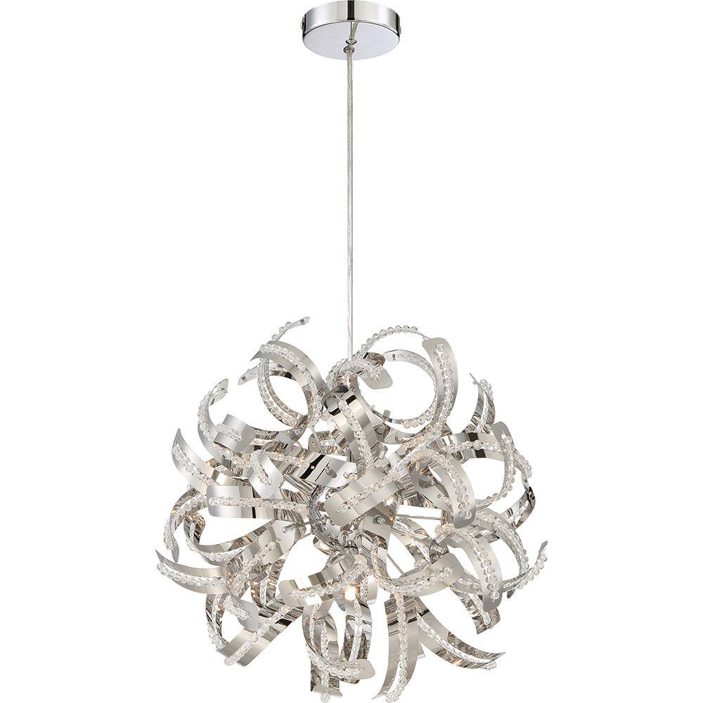 Quoizel 17" Crystal Chrome Modern Ribbon Pendant Light