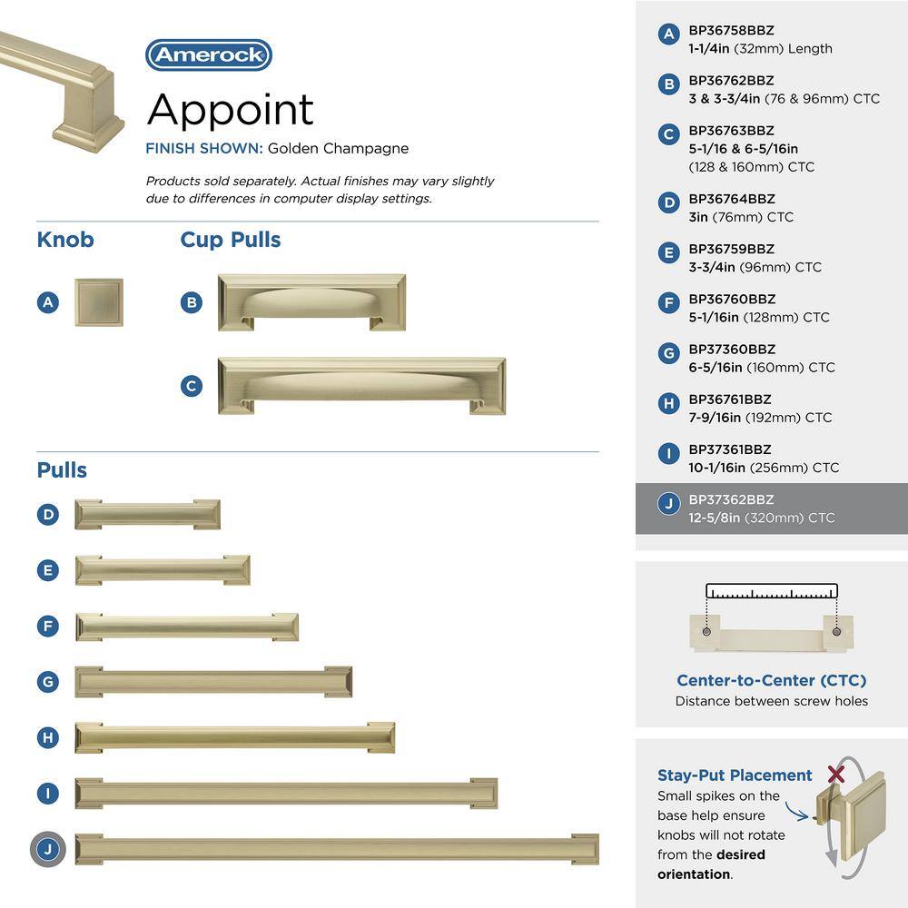 Golden Champagne 12-5/8" Matte Cabinet Bar Pull with Mounting Hardware
