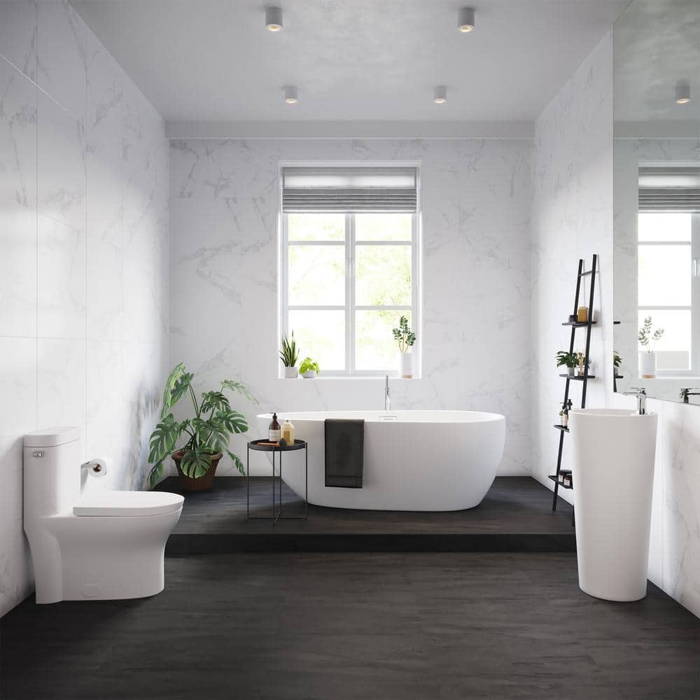Monaco 67" White Acrylic Freestanding Oval Bathtub