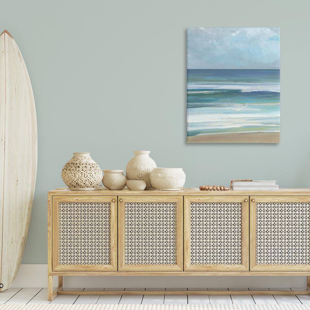 Calming Beach Wave Visage by Sally Swatland Unframed Nature Graphic Art Print 40 in. x 30 in. price history on PriceWatchPro